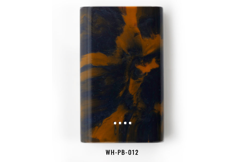 Marbled blue and orange battery pack with 'WH-PB-012' label on a white background.